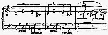 [Notenbeispiel S. 307, Nr. 3: Beethoven, Klaviersonate op. 14,2 - 1. Satz, T 33 ff.]